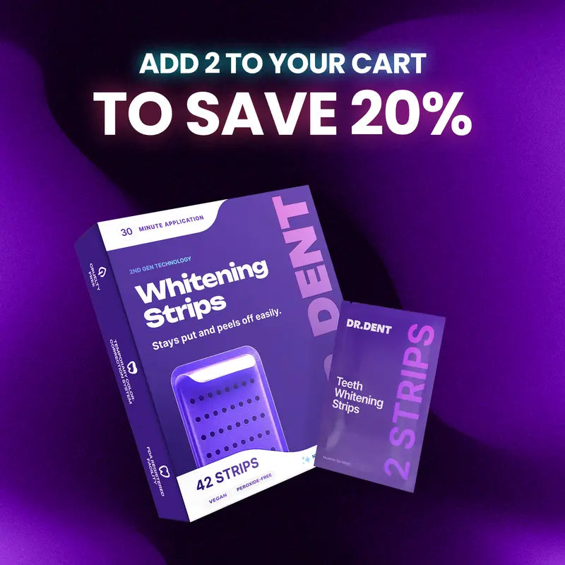 DR DENT Purple Teeth Whitening Strips - Gentle & Effective - Image 1